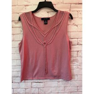 Jones wear pink sleeveless v neck knit top size large
